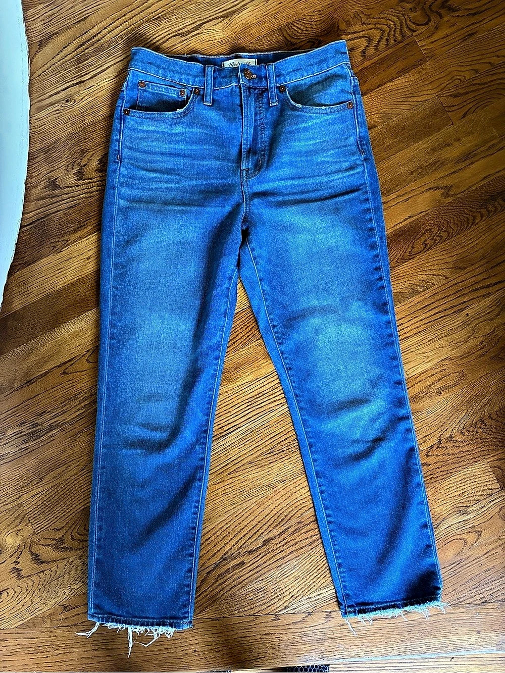 Madewell The Perfect Vintage Crop Jean Straight Leg Jeans Waist 28 Blue
